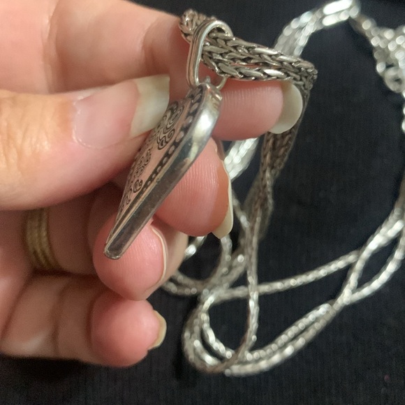 Brighton Ophelia Silver Heart Triple Chain necklace double sided - Picture 8 of 9